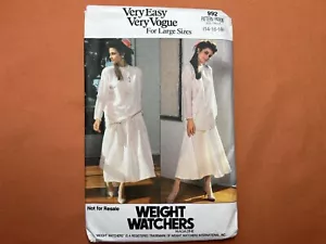 Vogue Sewing Pattern Misses Tunic & Skirt 992 Size 14 16 18 FF UNCUT - Picture 1 of 2