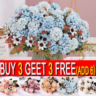 15 têtes soie artificielle fausse hortensia fleurs bouquet mariage maison fête décoration