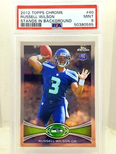 2012 Topps Chrome Russell Wilson ROOKIE Card #40 PSA MINT 9 Steelers RC C2 - Picture 1 of 2
