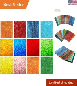 Bright & Textured Stained Glass Sheets - 10 Pack, 4x6 Inch for Creative Projects - Picture 1 of 8