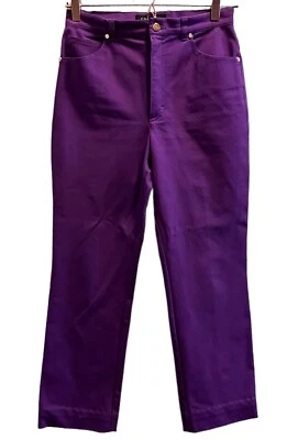 Jeans feminino Escada stretch tamanho EUR 36 médio roxo perna reta bolsos jeans - Imagem 1 de 4