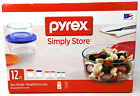 New Pyrex Simply Store 12 pc Glass Storage Containers Oven & Microwave Safe D22