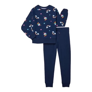 Athletic Works Girls Fleece Sweatshirt And Joggers Set Blue 18 Graphics 2 Pieces - Picture 1 of 11