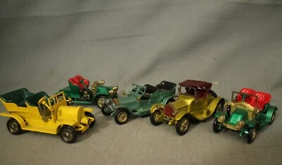 5 Matchbox Lesney models of Yesterday 1904 Spyker 1911 Renault 1913 Cadillac - Image 1 of 4