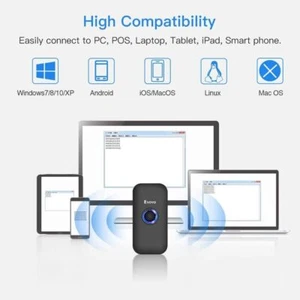 Eyoyo Mini 1D Reader Bluetooth Barcode Scanner USB Image Scanning For PC & Phone - Afbeelding 1 van 8