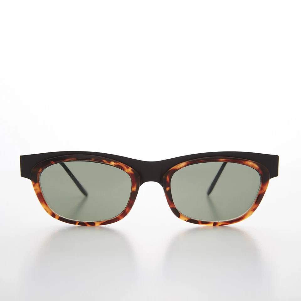 Óculos de sol vintage retangular preto dourado - Valentini - Imagem 1 de 3