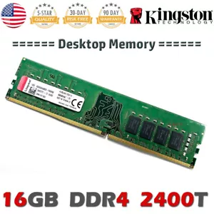 Kingston DDR4 16GB Desktop Memory PC4-2400T UDIMM RAM KVR24N17D8/16 9905701-131 - Picture 1 of 3