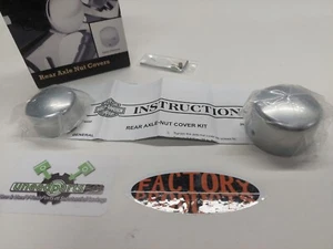 GENUINE HARLEY DAVIDSON REAR AXLE NUT COVERS SATIN CHROME 43000110 - Bild 1 von 2
