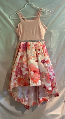 Speechless Kids Girls Fit & Flare Floral High Low Dress Coral NWT - Изображение 1 из 4