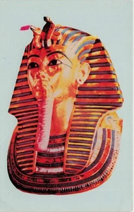 Chrom Postkarte ~ King Tut's Solid Gold Death Mask, 1976 U.S. Tour - Bild 1 von 2
