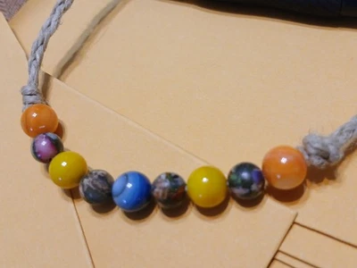 Pulsera Tobillera Cáñamo Hecha en Estados Unidos Unisex 11" River Shell Teñido Jaspe Foto 1 de 3