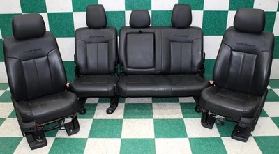 *WEAR* 15' F250 Crew Platinum Leather Heat Cool Mem Buckets Backseat Seats Set Foto 1 de 4