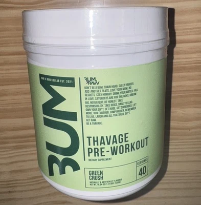 Raw X Bum Thavage Pre-Entrenamiento Green Crush 1.14 lb 40 porciones selladas caducan 26/04 Foto 1 de 3