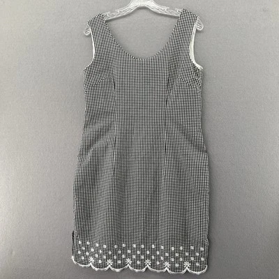 Vestido retro Amanda Smith funda bordado dobladillo negro guinga para mujer talla 10 Foto 1 de 4