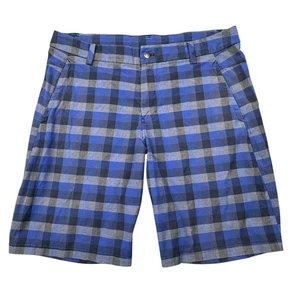 Pantalones Cortos Lululemon Para Hombres 38 Azul Negro A Cuadros Comisión 9 Pulgadas Golf Chino Informal - Imagen 1 de 12