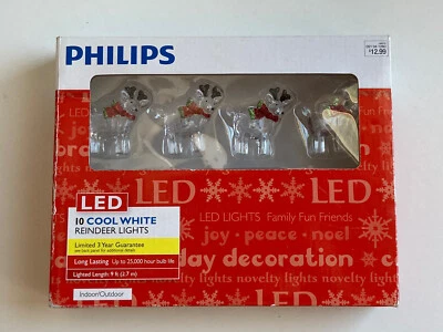 PHILIPS LED 10 COOL WHITE REINDEER CHRISTMAS LIGHTS - Image 1 of 2