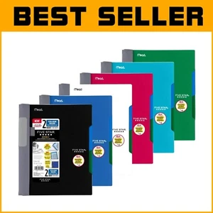 Durable 6-Pack Medium Spiral Notebook Set - 2 Subject, College Ruled, 9.5x6 Inch - Picture 1 of 9