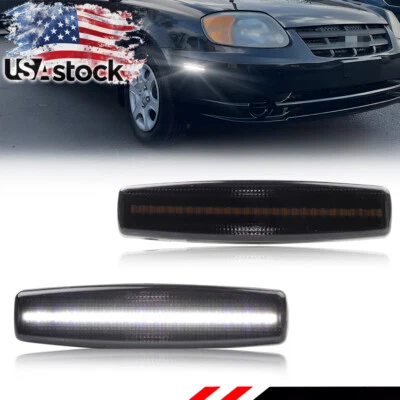 2X Luces de esquina LED delanteras LED blancas ahumadas para Hyundai Accent 2000-2006 Foto 1 de 4