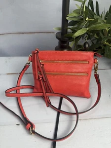 Isabelle Crossbody Handbag Faux Leather Red/orange - Picture 1 of 8
