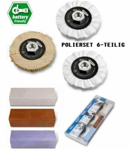 ★"" ̃ Juego de pulido PROFI 3 discos de pulido D100 M14 x 2 + 3 pastas de pulido 110 g ̃"★ - Imagen 1 de 2