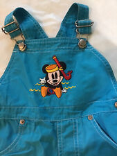 Disney Store Mickey Mouse Overalls Embroidered Blue Shorts Sz 3T