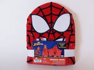 Spiderman Set Kids Bath and Beach Cotton Hooded Towel Wrap 22" x 51" - Picture 1 of 3