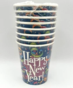 Groovy New Year Streamers Happy New Year's Eve Holiday Party 7 oz. Paper Cups - Picture 1 of 1