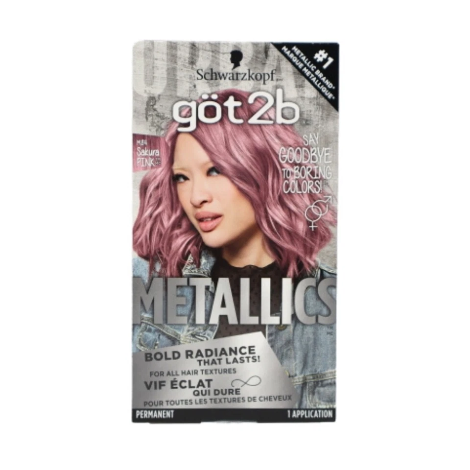 Color de cabello permanente Got2b Metallics, rosa Sakura M84 *1 aplicación Foto 1 de 4