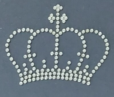 Hotfix Strass Bügelbild Krone in Champagner Glasstrass Applikation Handgelegt - Bild 1 von 4
