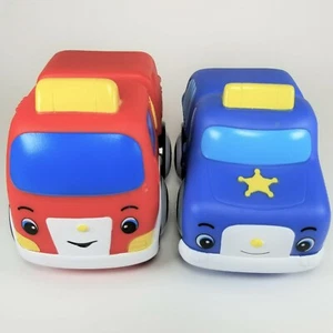 Lot of 2 Pop Blocs Cars Melissa & Doug Police and Firetruck - Picture 1 of 9