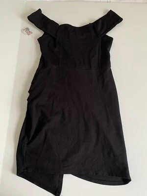 Vestido ajustado sin mangas Love Culture para mujer talla M negro fuera de los hombros  Foto 1 de 4