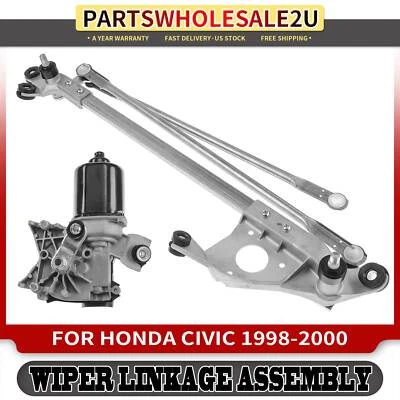 Conjunto de ligação do limpador de para-brisa dianteiro com motor para Honda Civic 1998-2000 Sedan - Imagem 1 de 4