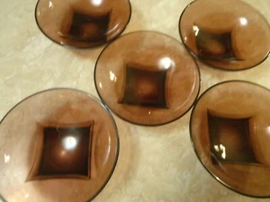 Set of 5 Moroccan Amethyst 6" Round Square Footed Bowls by Hazel Atlas - Picture 1 of 5