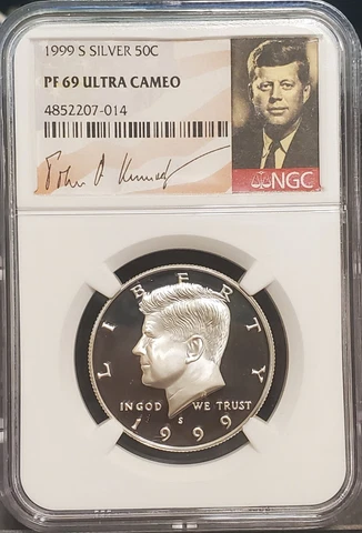 1999 S   Silver Kennedy Half Dollar  NGC  PF69 Ultra Cameo Free Shipping Cover