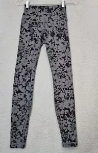 Lululemon Women Grey Black Flower Align Yoga Pants 28" High Rise Leggings Size 4 - Picture 1 of 12