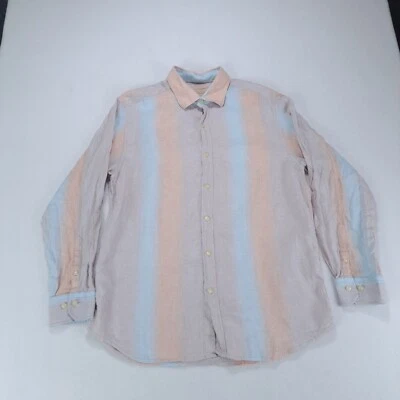Tommy Bahama Mens Button Up Hawaiian Shirt Multicolor Large Linen Long Sleeve - Image 1 of 4