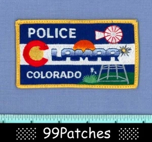 LAMAR COLORADO Police Patch WINDMILL SUNSET STATE FLAG SHAPE COLORFUL 2A - Picture 1 of 1