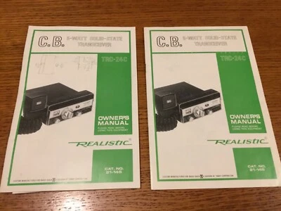 Vintage Realistic TRC-24C Citizens Band CB Radio Owner’s Manual 2 available - Image 1 of 3