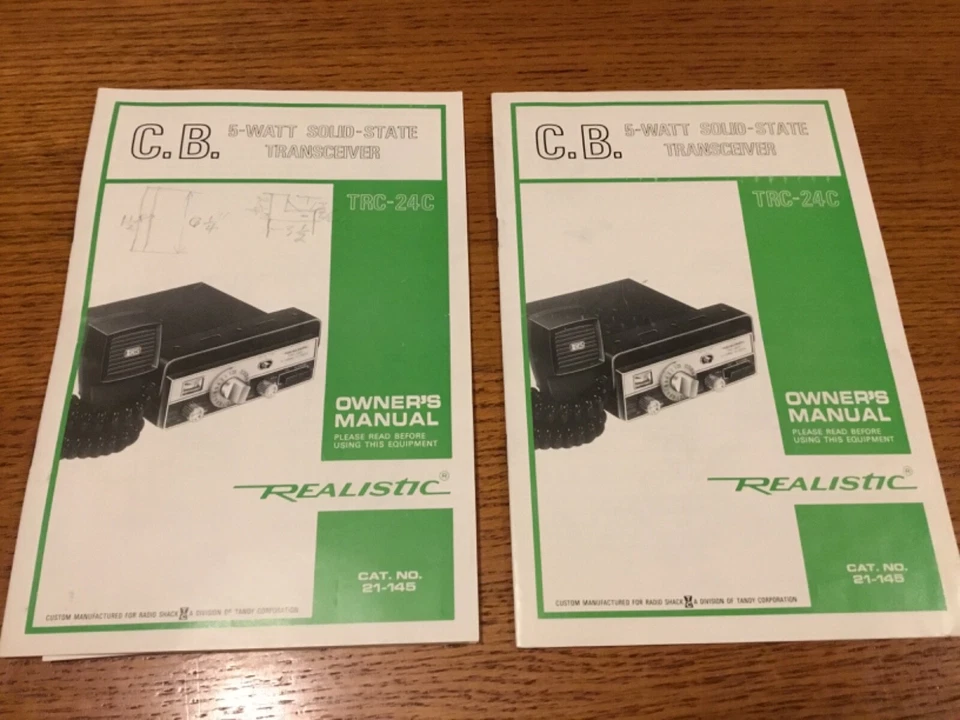 Vintage Realistic TRC-24C Citizens Band CB Radio Owner’s Manual 2 available - Image 1 of 3