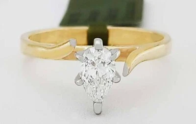 GENUINE 0.50 Cts DIAMOND ENGAGEMENT RING 14K GOLD - Free Certificate Appraisal - Image 1 of 4
