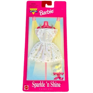 Barbie Sparkle n Shine Fashion Dolls White Dress and Shoes #68657 Mattel NEW - Picture 1 of 9