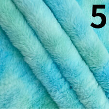 Faux Fur Fabric Craft Rainbow Tie-dye Colorful for Blanket Sleepwear Soft Warm