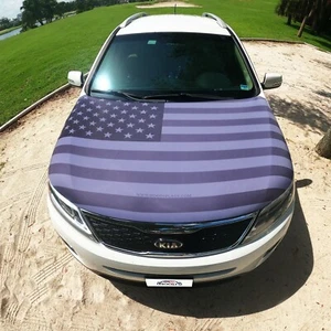 Blackout American Hood Cubierta Bandera Tamaño Universal Elástico Poliéster Capó Coche  - Imagen 1 de 9