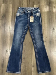 Answer Me Bootcut-Jeans blau gewaschen Edelsteintasche Größe 9 - Bild 1 von 5