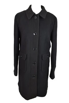 Abrigo negro GAP talla L para mujer con botones al aire libre ropa exterior lana nailon Foto 1 de 4