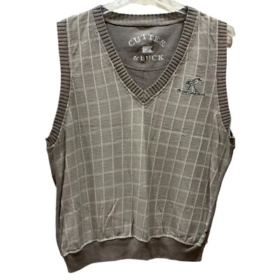 Chaleco Suéter S Cutter & Buck Acanalado Bronceado CLUB AT MARCO Florida Ventana Foto 1 de 4