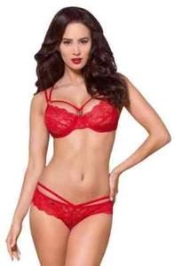 Obsessive Bra and Panty Set Red S - XL Hot Fashion Sexy Dessous Rot BH - Bild 1 von 12