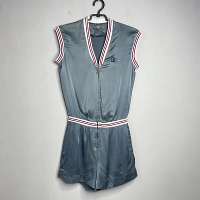 Alexander McQueen Womens Grey Silk Sleeveless V-Neck Romper Size IT42 - image 1 of 4