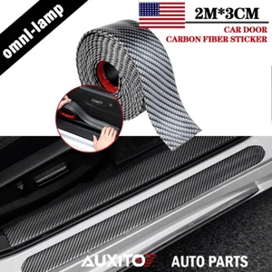 2M Carbon Fiber Car Door Plate Sill Scuff Cover Anti Scratch Sticker Accessories - Picture 1 of 11