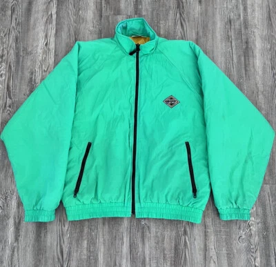 Chaqueta con Capucha De Colección Años 80 90 Ocean Pacific OP Verde Lima Invierno Surf Polar M Foto 1 de 4